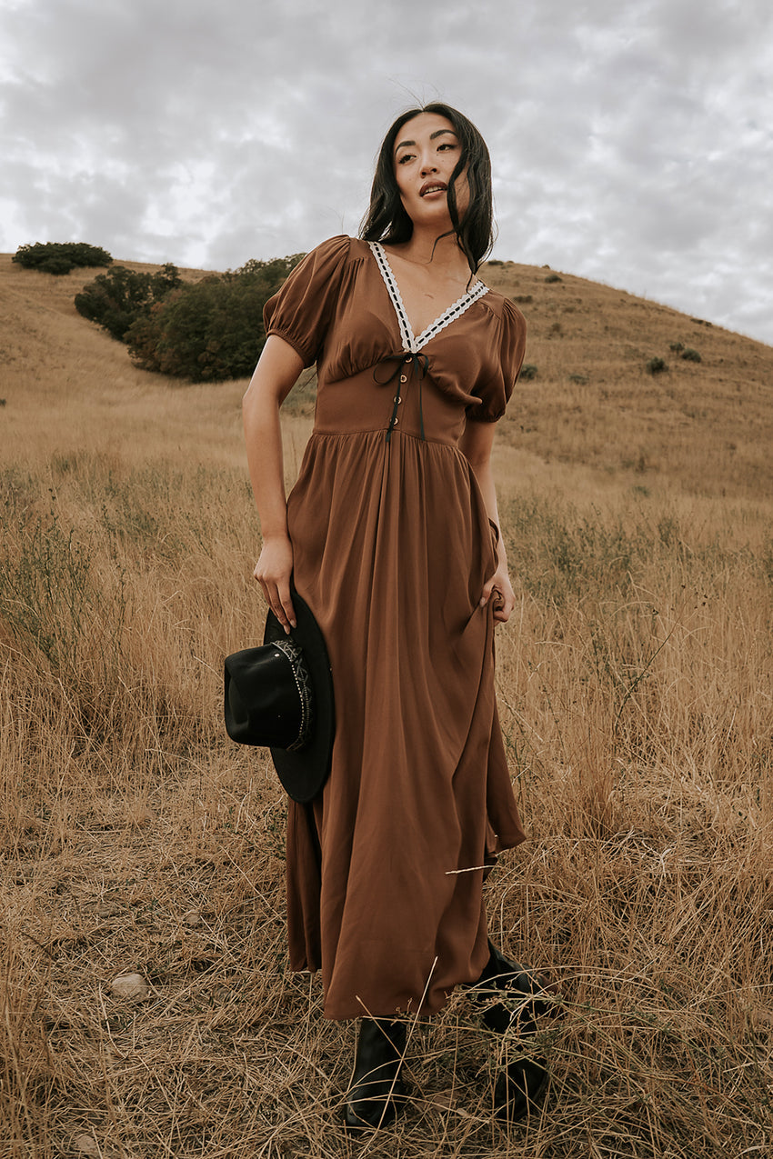 Kaydence Maxi Dress in Brown - FINAL SALE