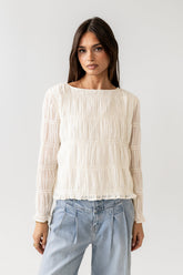 Zuri Smocked Blouse in Cream - FINAL SALE