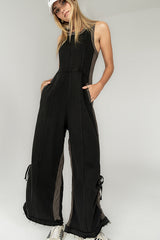Tristan Knit Jumpsuit In Charcoal