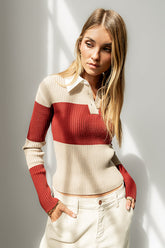 Wrenley Striped Sweater in Rust - FINAL SALE