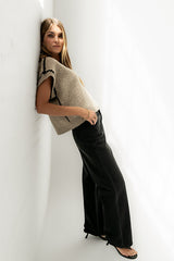 Hazel Embroidered Sweater Top In Oatmeal