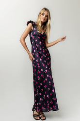 Asa Floral Maxi Dress in Plum - FINAL SALE