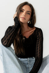 Rachel Lace Top In Black - Final Sale