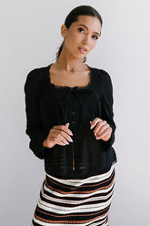 Taylor Sheer Blouse in Black - FINAL SALE