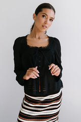 Taylor Sheer Blouse in Black - FINAL SALE