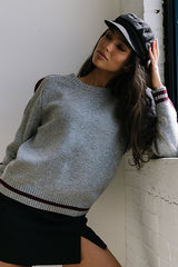 Jayce Striped Sweater In Grey - Final Sale