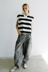 Kamryn Tapered Baggy Jeans In Grey - Final Sale