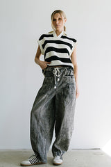 Kamryn Tapered Baggy Jeans In Grey - Final Sale