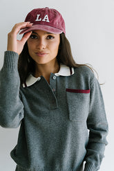 Justine Collared Sweater in Grey - FINAL SALE