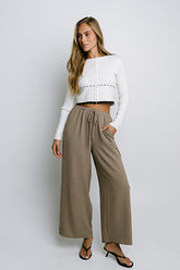Salma Wide Leg Pants in Olive - FINAL SALE
