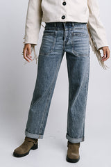 Amber Wide Leg Jeans In Medium Wash - Final Sale