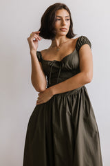Patricia Midi Dress In Olive - Final Sale