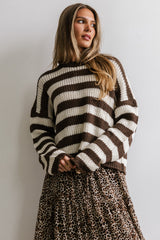 Beckam Striped Sweater In Mocha