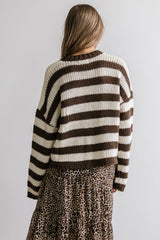 Beckam Striped Sweater In Mocha