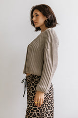 Katie Knit Cardigan In Tan - Final Sale