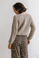 Katie Knit Cardigan In Tan - Final Sale