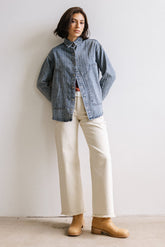 Kandy Striped Denim Shacket - FINAL SALE