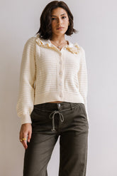 Maureen Collared Cardigan in Oatmeal - FINAL SALE