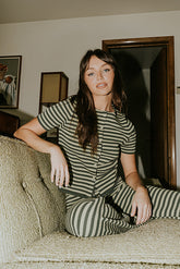 Ireland Striped Top in Green - FINAL SALE