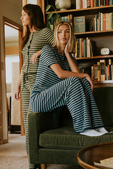 Ireland Striped Wide Leg Pants in Blue - FINAL SALE