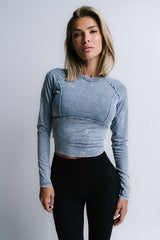 Louise Fitted Top In Blue - Final Sale