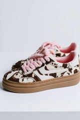 Steve Madden Dodge Sneaker In Cow Print - Final Sale