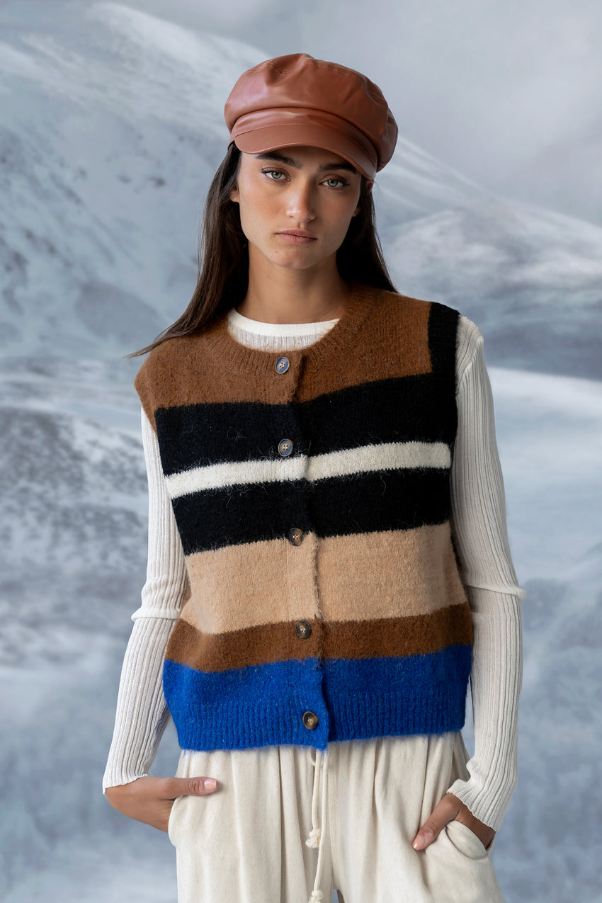 Wesley Striped Sweater Vest - FINAL SALE