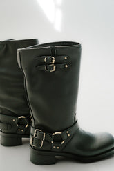 Steve Madden Astor Black Leather Boots - FINAL SALE