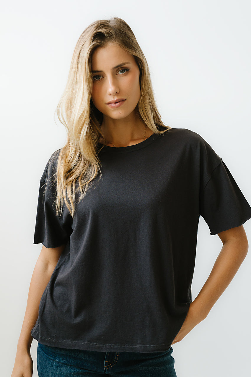 Abby Oversized Tee in Black - FINAL SALE
