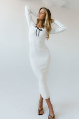Janet Ribbed Maxi Dress in Ivory - FINAL SALE