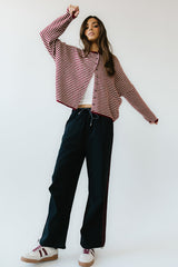 Franklin Striped Joggers In Navy - Final Sale