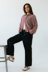 Franklin Striped Joggers In Navy - Final Sale