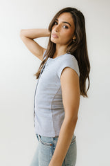 Vestia Button Up Tee In Grey