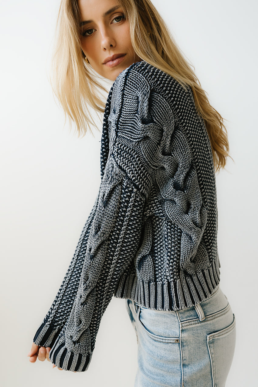 Josephine Knit Sweater in Navy - FINAL SALE