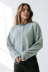Miriam Striped Cardigan In Blue