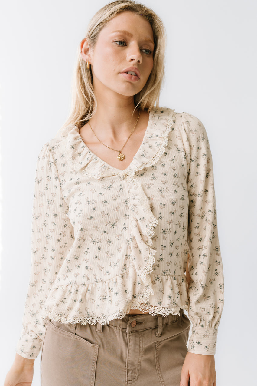 Monty Floral Ruffle Top - FINAL SALE