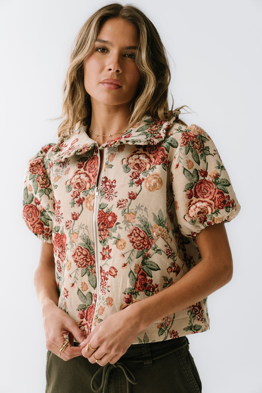 Joanna Floral Zip Up - FINAL SALE