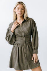 Lonnie Striped Mini Dress in Grey - FINAL SALE