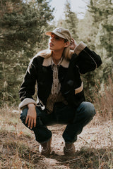 Collins Suede Jacket In Black - Final Sale