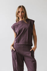 Benji Muscle Tee in Plum - FINAL SALE