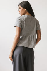 Cattelain Pleated Top In Grey