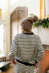 Taya Striped Sweater In Navy - Final Sale
