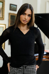 Mollie Sheer Ruffle Top - FINAL SALE