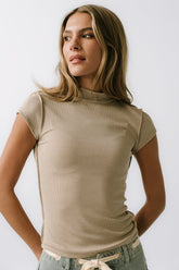 Kimberly Ribbed Top in Oatmeal - FINAL SALE