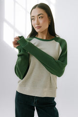 Franklin Contrast Top In Green - Final Sale