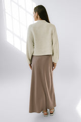 Tory Satin Maxi Skirt In Mauve - Final Sale
