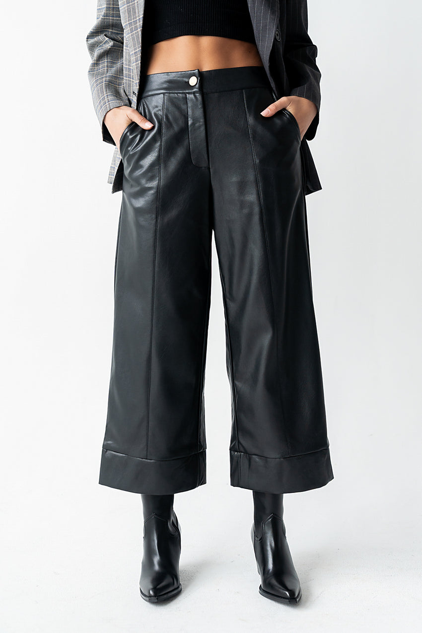 Ulani Vegan Leather Pants in Black - FINAL SALE