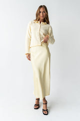 Brenna Striped Cardigan In Yellow - Final Sale