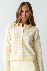Brenna Striped Cardigan In Yellow - Final Sale