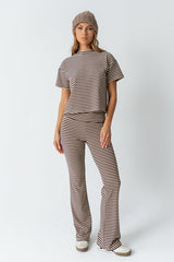 Jannet Striped Pants In Brown - Final Sale